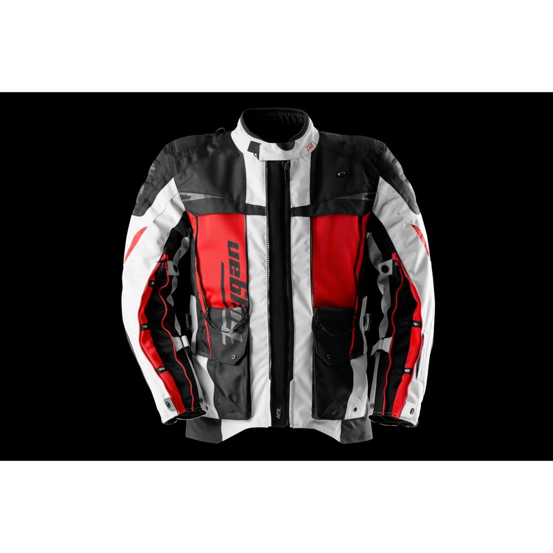 Blouson moto Furygan Montroc Kevlar® Primaloft® 3IN1+ noir-beige-rouge