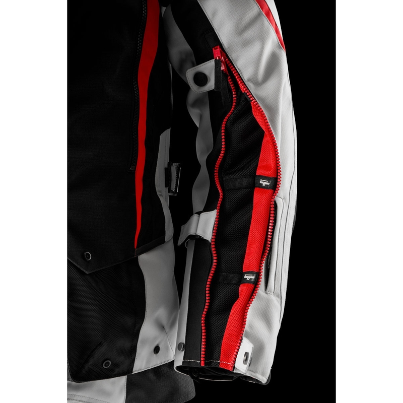Blouson moto Furygan Montroc Kevlar® Primaloft® 3IN1+ noir-beige-rouge