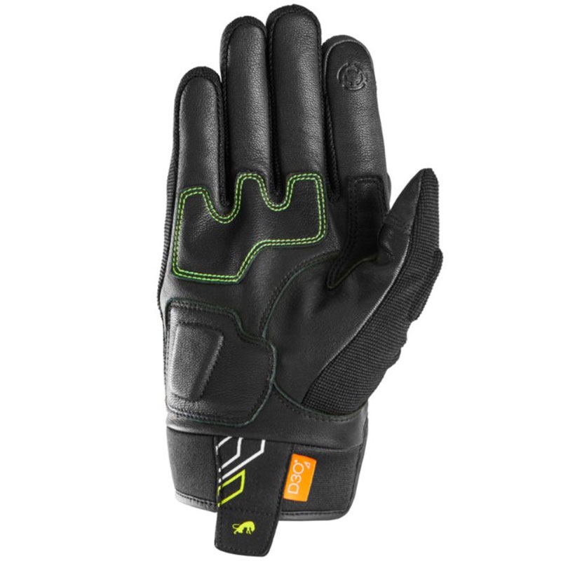 Gants moto Furygan Jet Neon D3O noir-blanc-jaune fluo