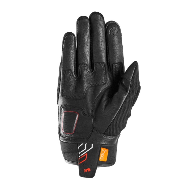 Gants moto Furygan Jet Neon D3O noir-blanc-rouge