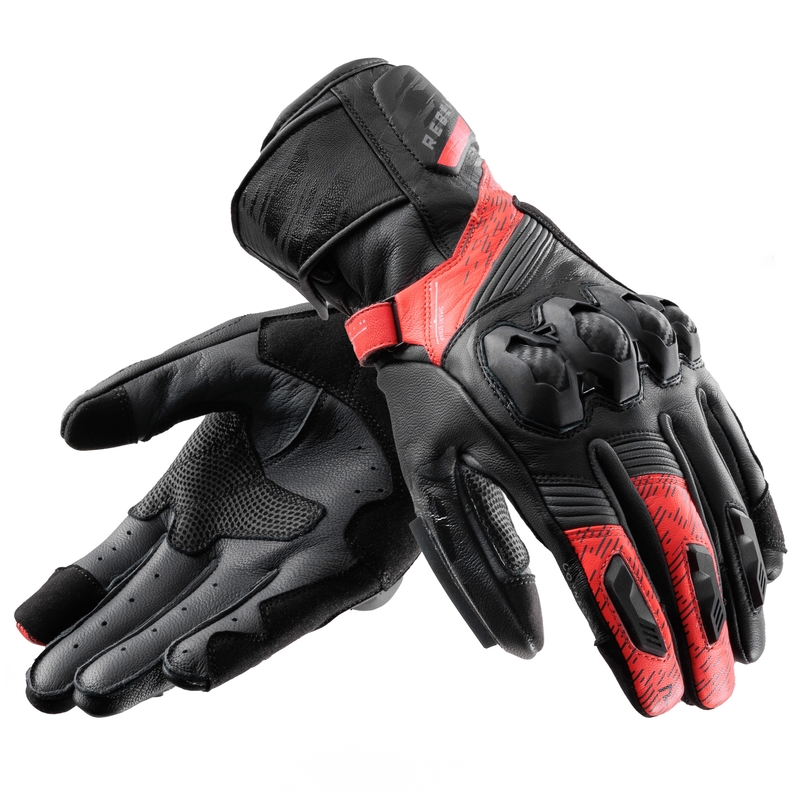 Gants moto Rebelhorn Viper noir-gris-rouge fluo