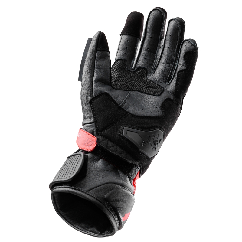 Gants moto Rebelhorn Viper noir-gris-rouge fluo