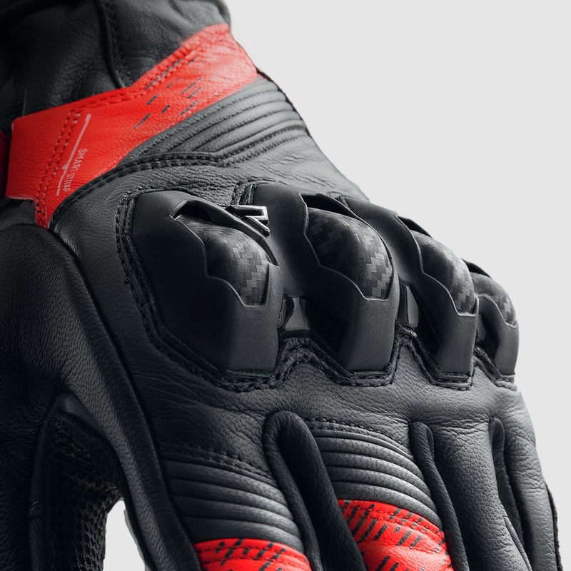 Gants moto Rebelhorn Viper noir-gris-rouge fluo
