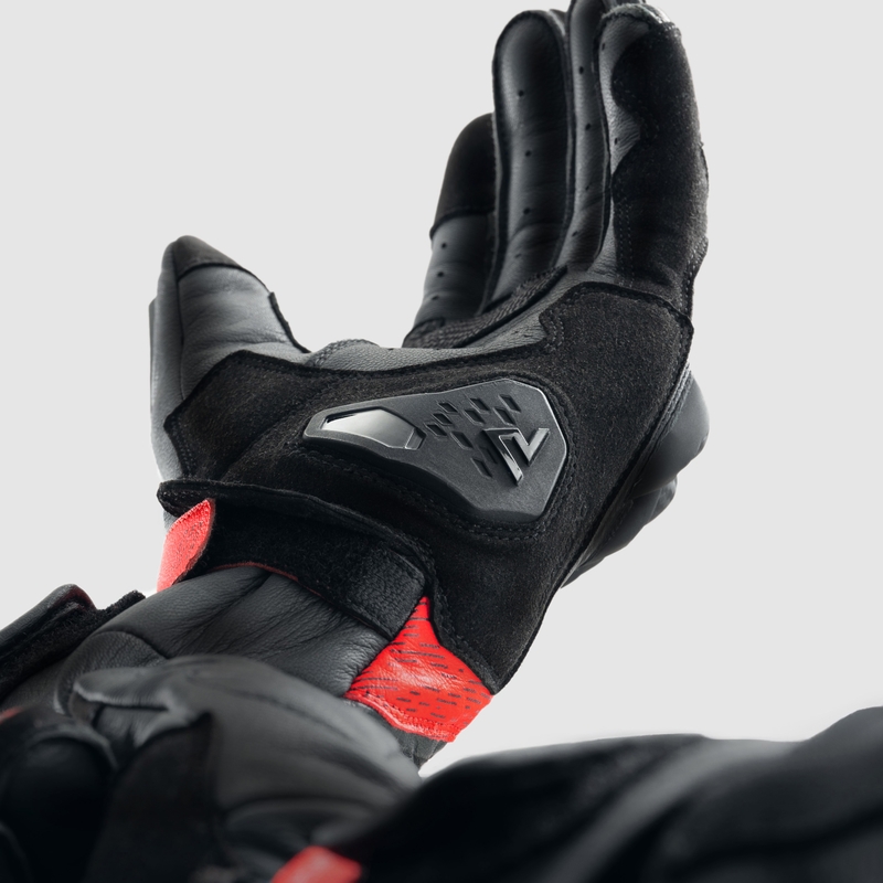 Gants moto Rebelhorn Viper noir-gris-rouge fluo