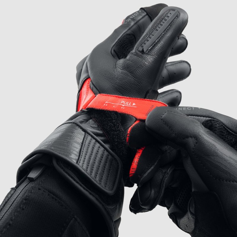 Gants moto Rebelhorn Viper noir-gris-rouge fluo