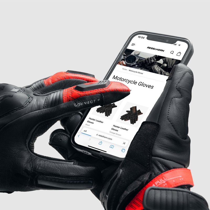 Gants moto Rebelhorn Viper noir-gris-rouge fluo