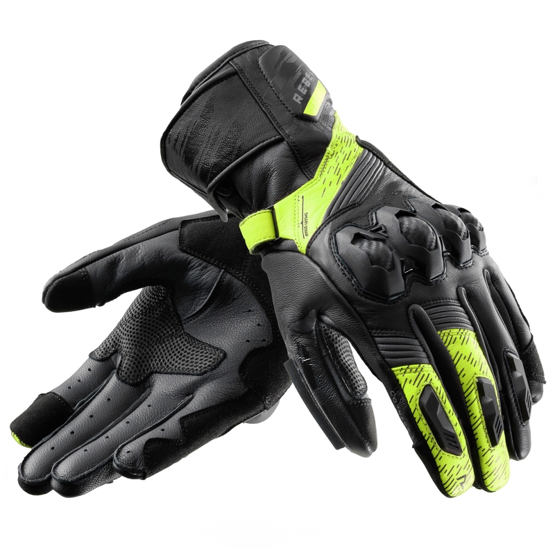 Gants moto Rebelhorn Viper noir-gris-jaune fluo