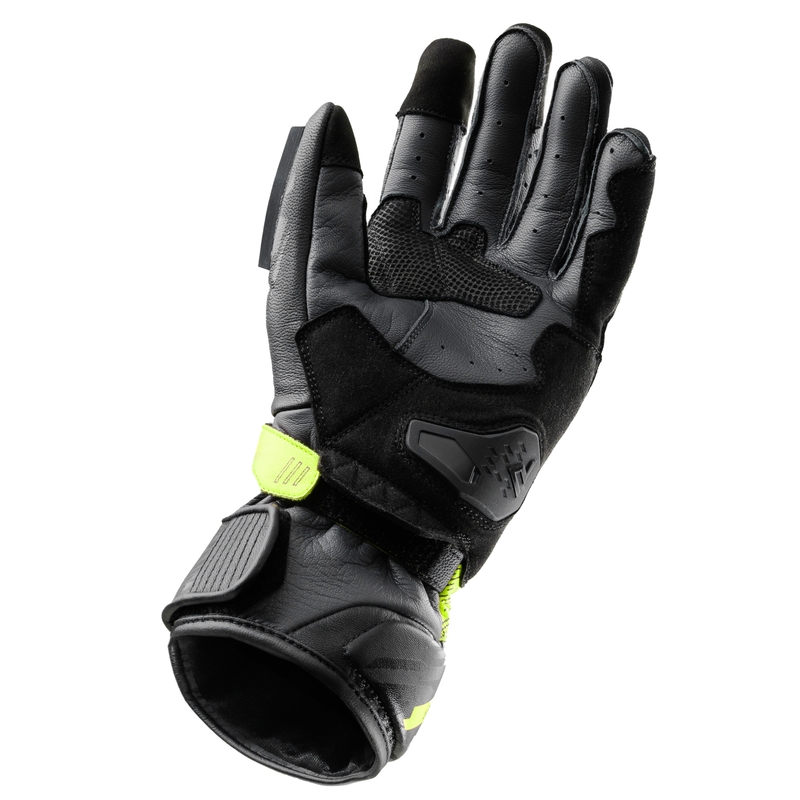 Gants moto Rebelhorn Viper noir-gris-jaune fluo