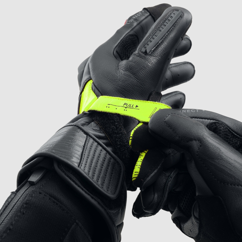 Gants moto Rebelhorn Viper noir-gris-jaune fluo