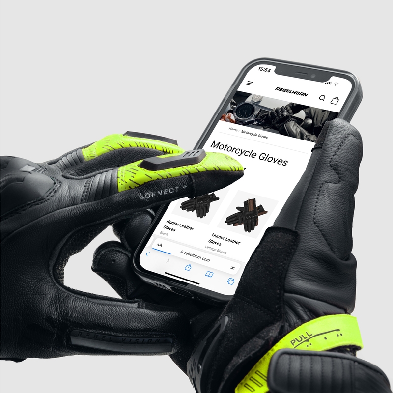 Gants moto Rebelhorn Viper noir-gris-jaune fluo