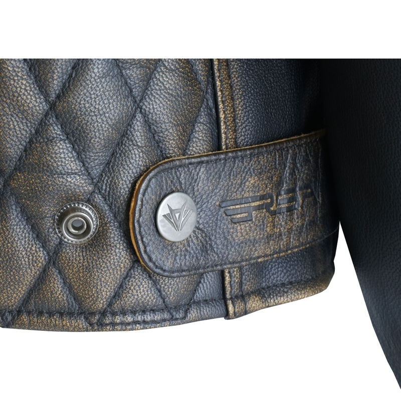 Veste de moto vintage en cuir marron RSA