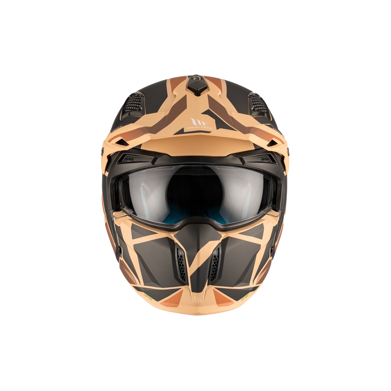 Casque jet MT Streetfighter SV S P1R B9 noir-marron-beige