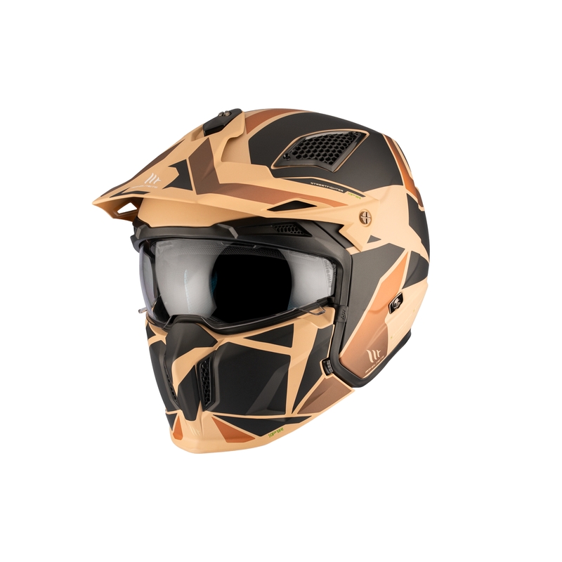 Casque jet MT Streetfighter SV S P1R B9 noir-marron-beige