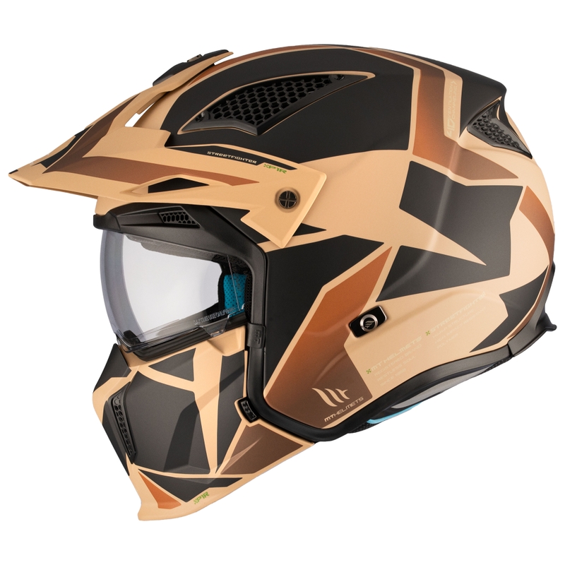 Casque jet MT Streetfighter SV S P1R B9 noir-marron-beige
