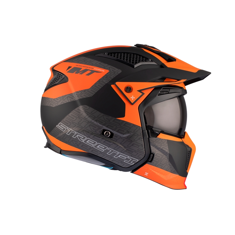 Casque ouvert avec masque MT Streetfighter SV Totem B4 noir-gris-orange