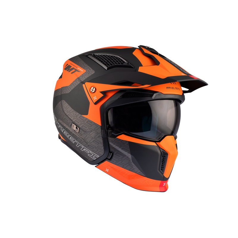 Casque ouvert avec masque MT Streetfighter SV Totem B4 noir-gris-orange