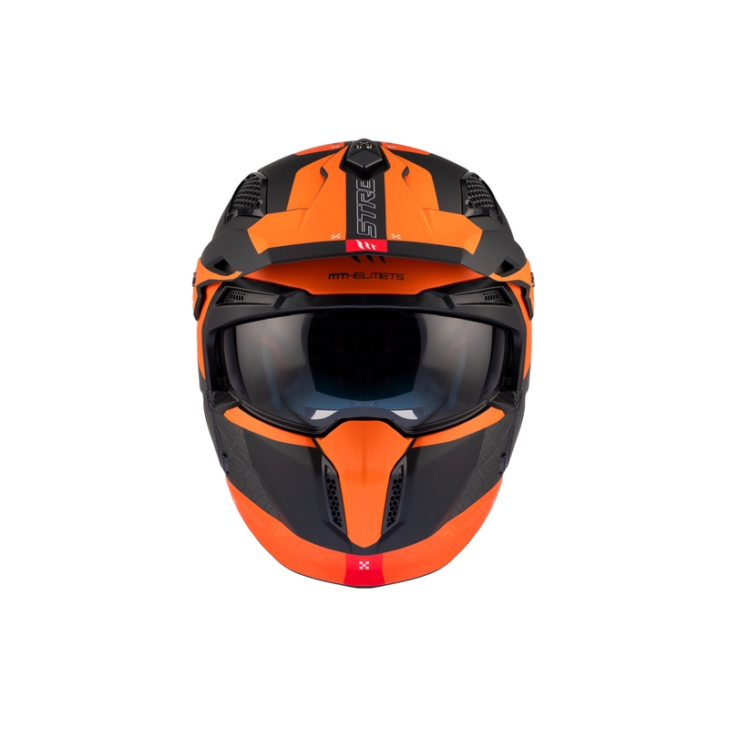 Casque ouvert avec masque MT Streetfighter SV Totem B4 noir-gris-orange