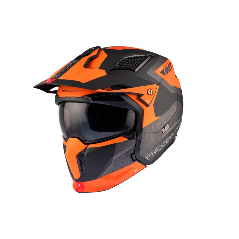 Casque ouvert avec masque MT Streetfighter SV Totem B4 noir-gris-orange