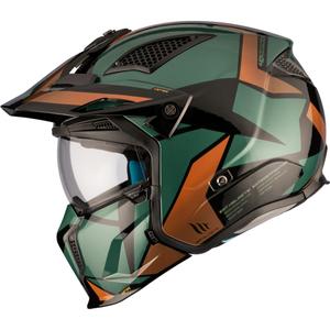 Casque ouvert avec masque MT Streetfighter SV S P1R A9 noir-brun-vert soldes