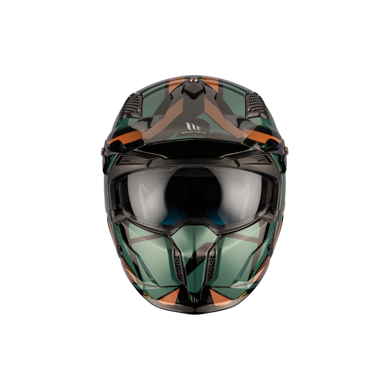 Casque ouvert avec masque MT Streetfighter SV S P1R A9 noir-brun-vert soldes