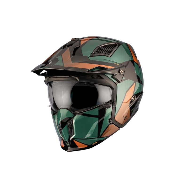 Casque ouvert avec masque MT Streetfighter SV S P1R A9 noir-brun-vert soldes