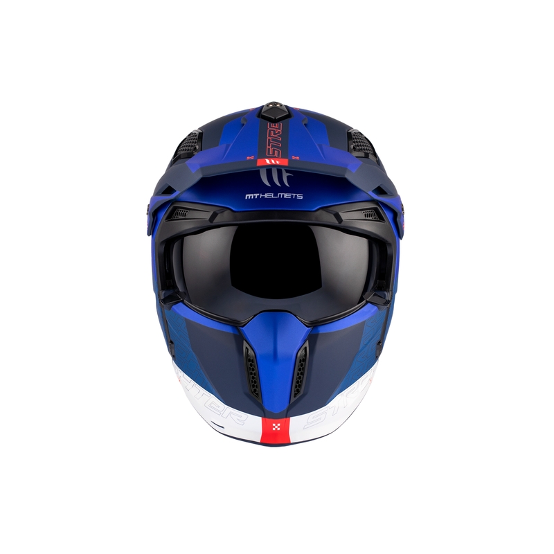 Casque ouvert avec masque MT Streetfighter SV Totem C17 blanc-bleu