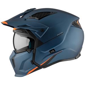 Casque jet avec masque MT Streetfighter SV S Solid A7 bleu mat
