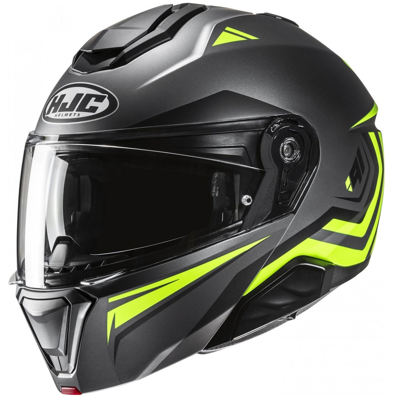 HJC casque moto modulable i91 Tricus MC3HSF noir-jaune fluo