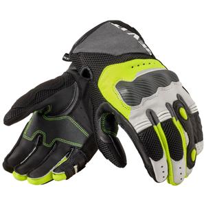 Gants moto Revit Blaze gris clair-jaune fluo