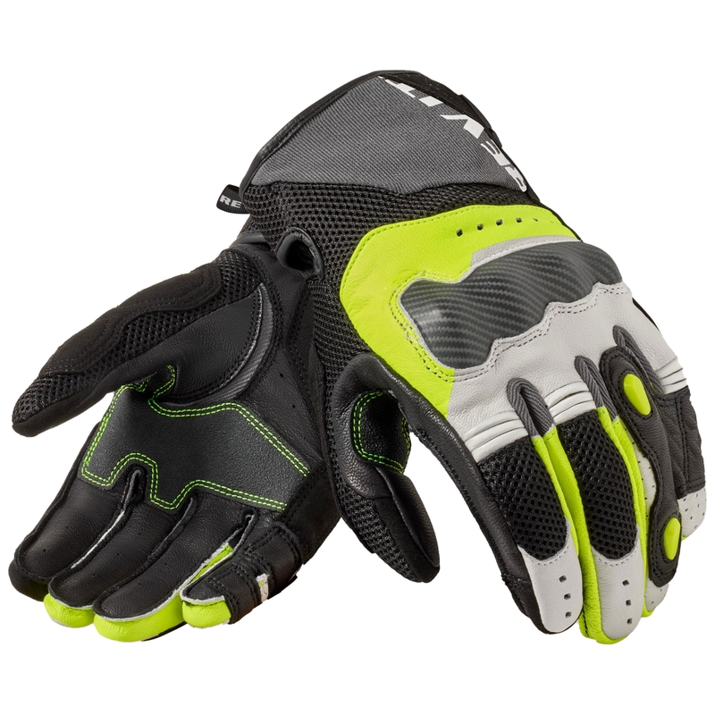 Gants moto Revit Blaze gris clair-jaune fluo