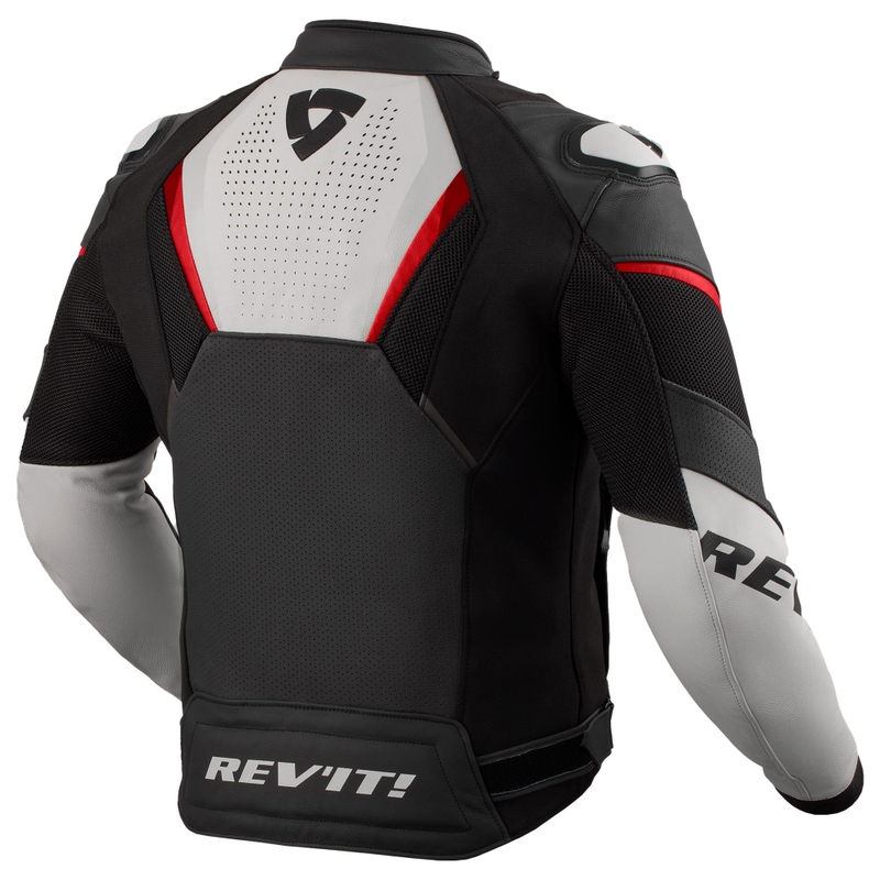 Veste moto en cuir Revit Automate noir-gris clair