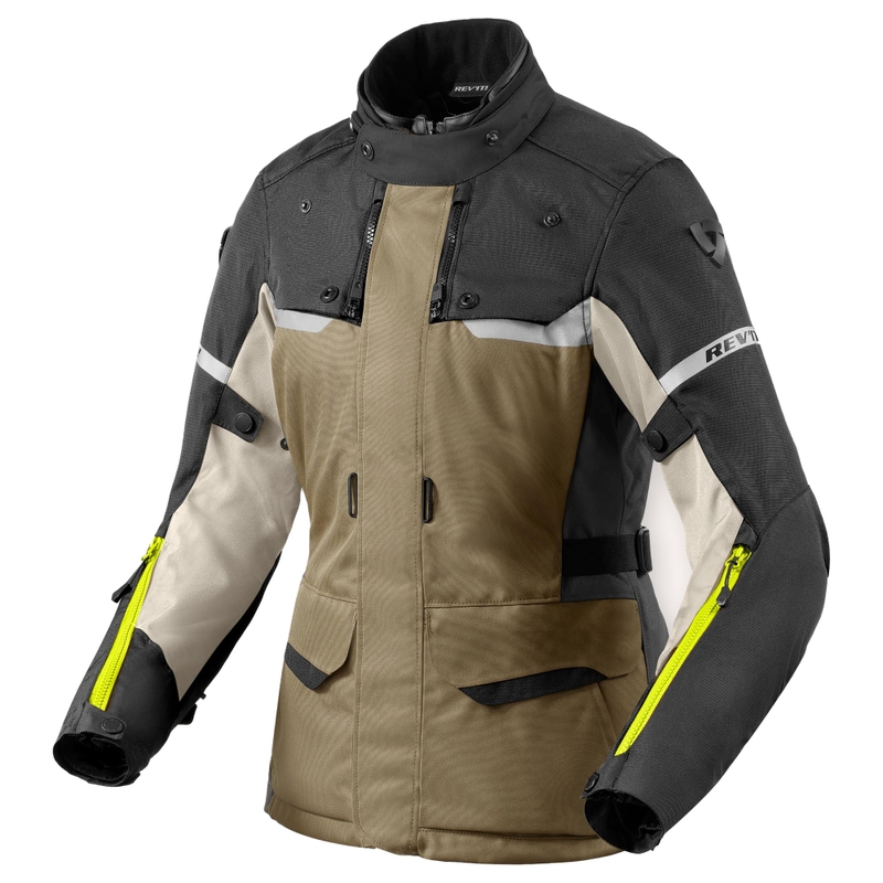 Veste moto femme Revit Outback 4 H2O vert-anthracite
