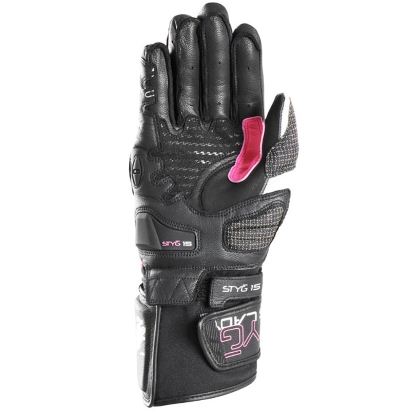 Gants moto femme Furygan Styg 15 Lady noir-rose