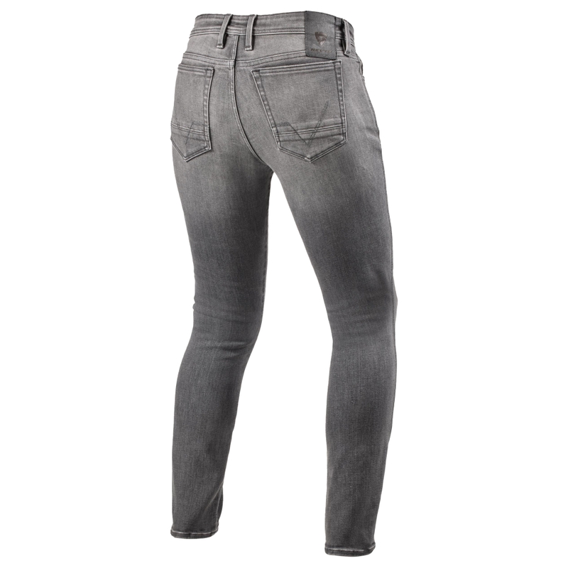 Jean moto skinny Revit Piston 3 délavé gris