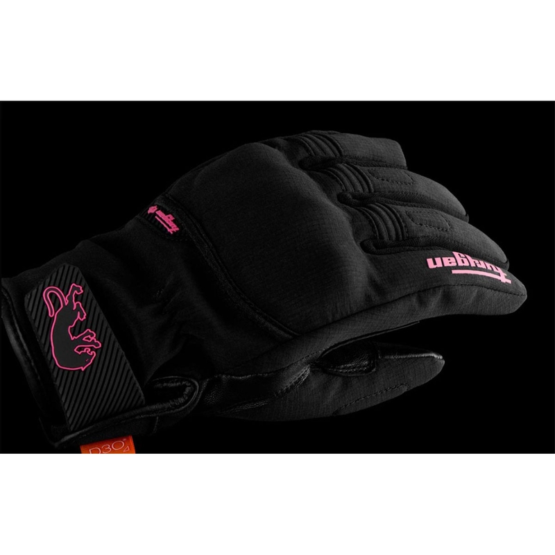 Gants moto femme Furygan Jet Lady All Season D3O® Evo noir-rose