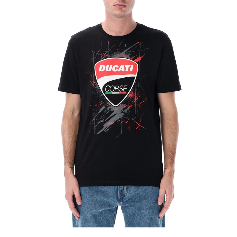 T-shirt Ducati à texture rayée noir