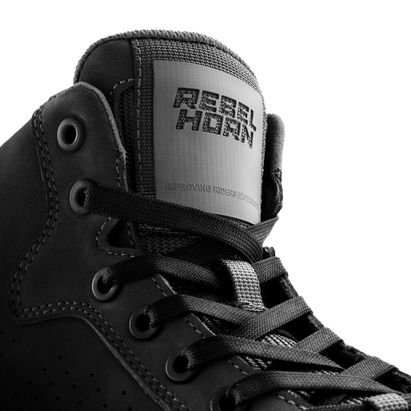 Bottes de moto en cuir noir Rebelhorn Spike
