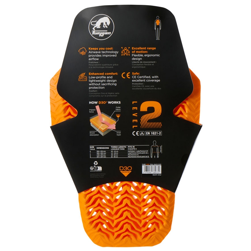 Protection dorsale Furygan Full Back Fury D3O® EVO