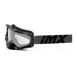 Lunettes de motocross iMX Dust Graphic gris-noir avec plexiglas transparent