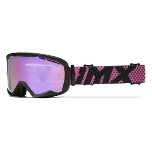 Lunettes de moto iMX Endurance Flip noir-rose avec plexiglas iridium