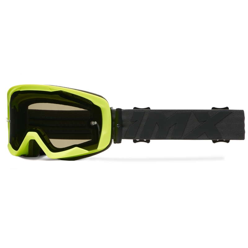 Lunettes moto iMX Endurance Flip jaune fluo-noir avec plexiglas transparent