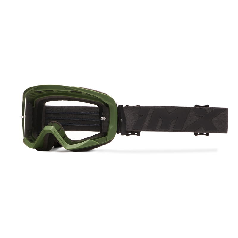 Lunettes de moto iMX Endurance Flip vert-noir avec plexiglas transparent