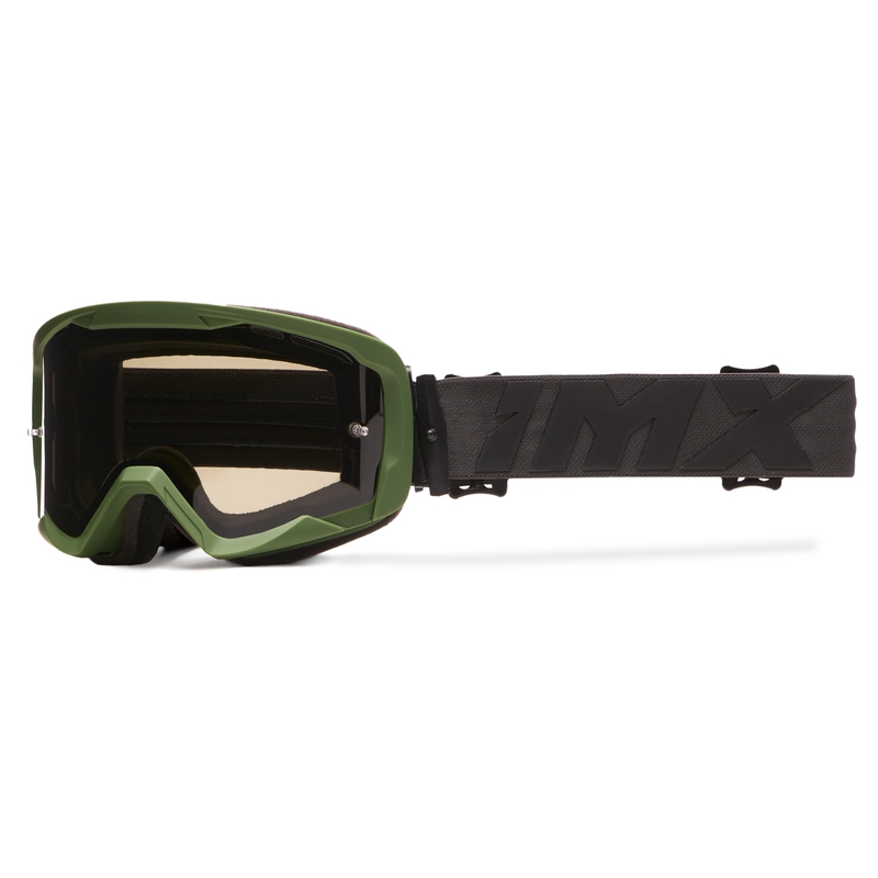 Lunettes de moto iMX Endurance Flip vert-noir avec plexiglas transparent