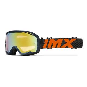 Lunettes de moto iMX Endurance Flip bleu-orange avec plexiglas iridium