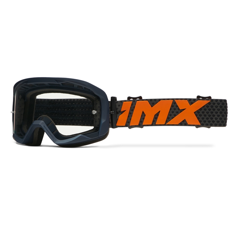 Lunettes de moto iMX Endurance Flip bleu-orange avec plexiglas iridium