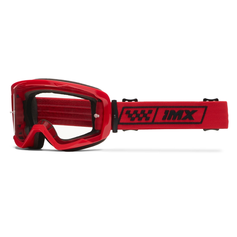Lunettes moto iMX Endurance Race rouge-rouge avec plexiglas fumé