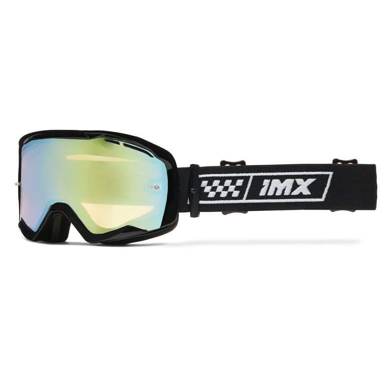 Lunettes de moto iMX Endurance Race noir-blanc avec plexiglas iridium
