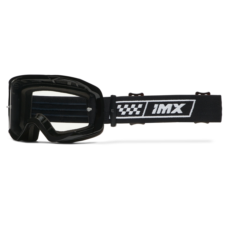 Lunettes de moto iMX Endurance Race noir-blanc avec plexiglas iridium