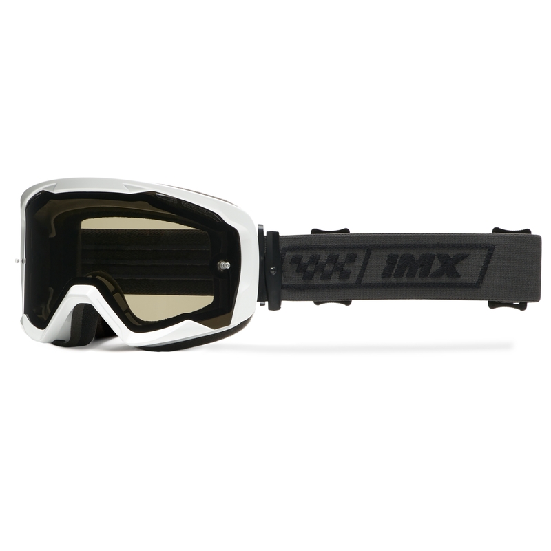 Lunettes moto iMX Endurance Race blanc-noir avec plexiglas fumé