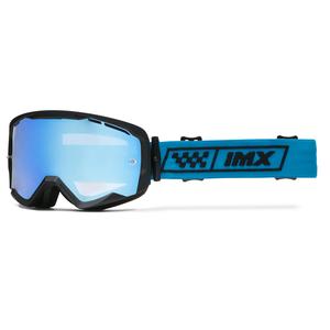 Lunettes de moto iMX Endurance Race noir-bleu avec plexiglas iridium